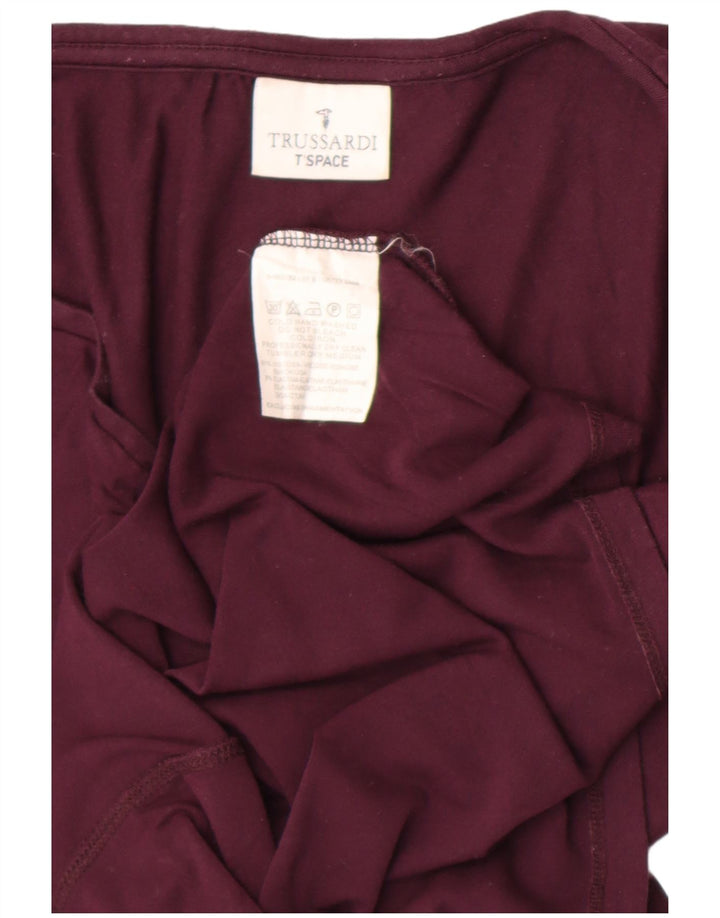 Trussardi Mujer Top Manga Larga UK 42 Viscosa Púrpura Medio