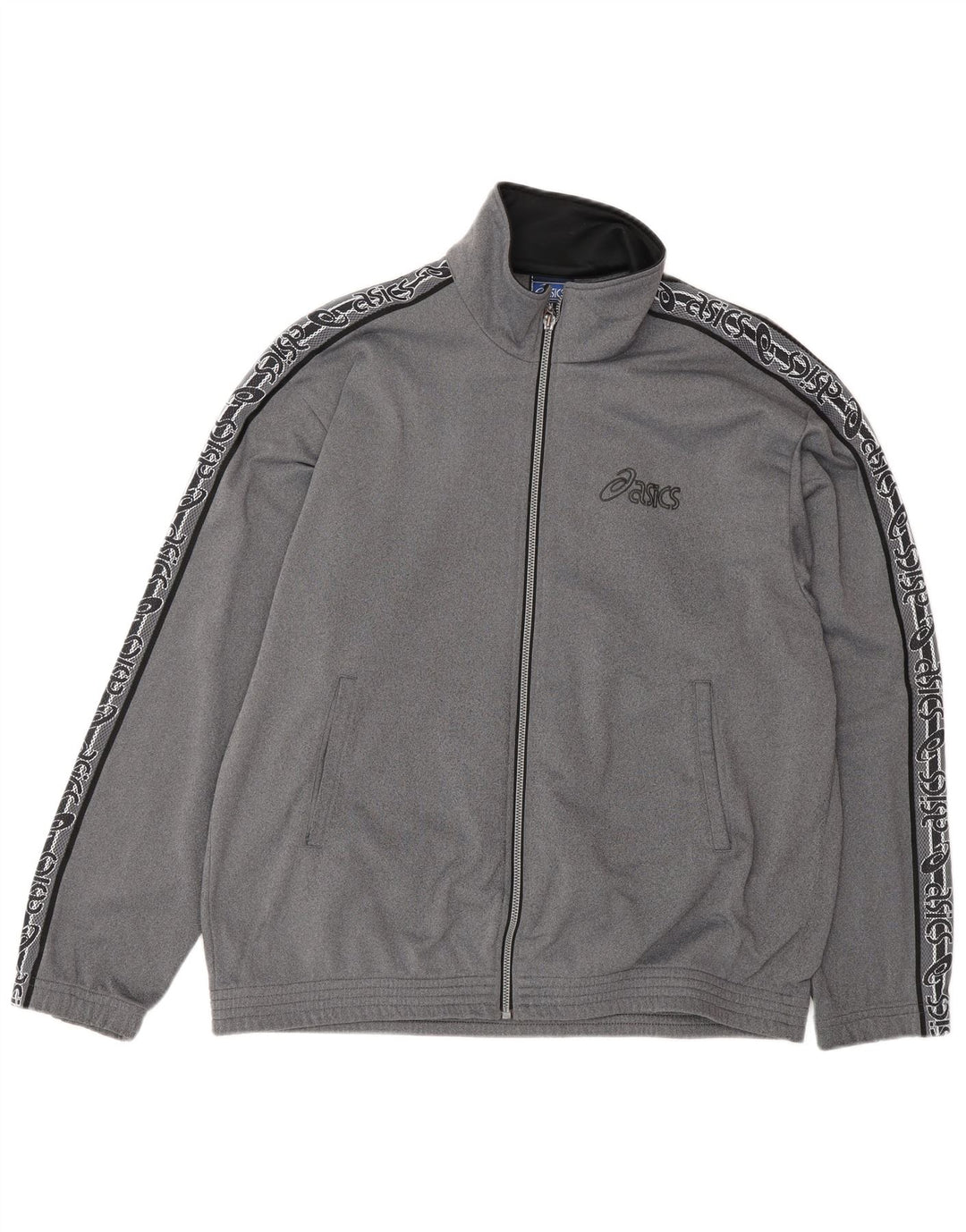 Asics Hombre Graphic Chándal Top Chaqueta Gris Medio