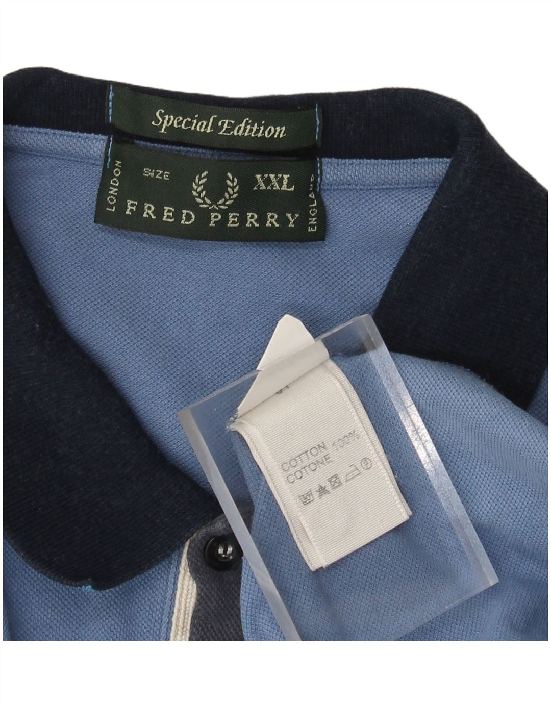 FRED PERRY Polo para hombre 2XL Algodón azul