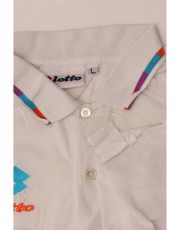 Lotto Polo Gráfico Para Hombre Algodón Blanco Grande