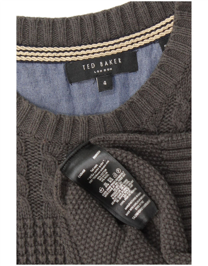 Ted Baker - Jersey para mujer con cuello barco, talla 4, algodón gris grande