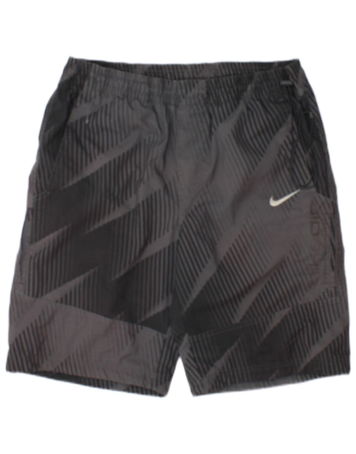 Nike Pantalones cortos deportivos para hombre UK 26/28 Small Gris Geométrico Poliéster