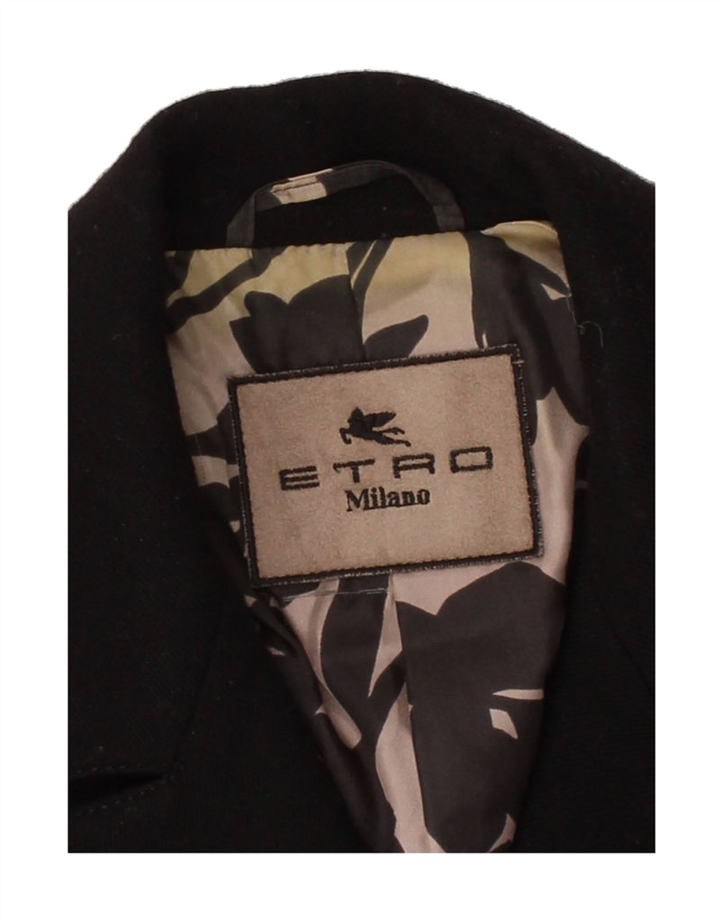 ETRO Womens Milano Military 2 Button Blazer Jacket UK 12 Medium Black Vintage Etro and Second-Hand Etro from Messina Hembry 