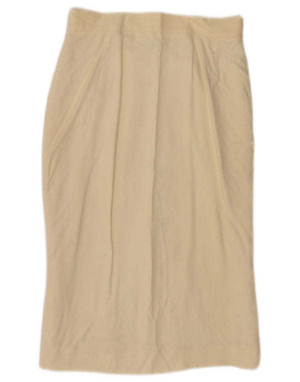 Falda midi de cintura alta para mujer Byblos IT 44 Medium W28 Viscosa beige