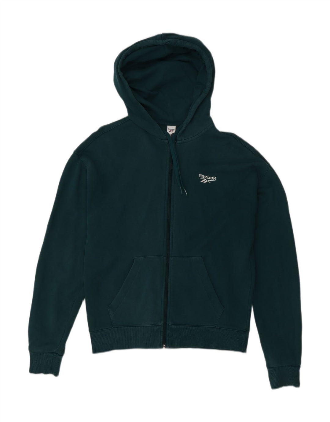 REEBOK Suéter con capucha y cremallera para hombre Pequeño Algodón verde