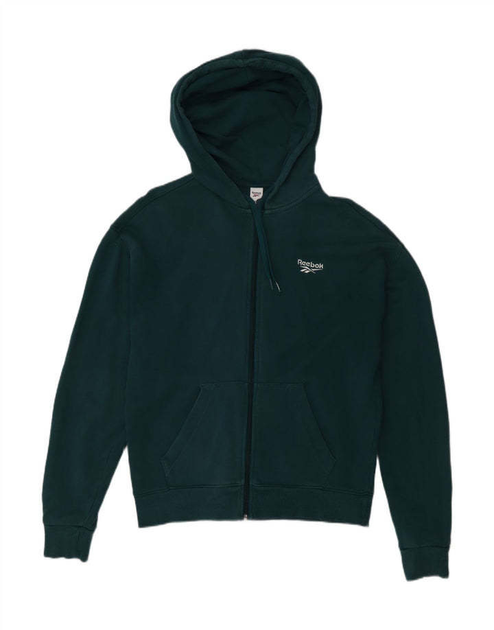 REEBOK Suéter con capucha y cremallera para hombre Pequeño Algodón verde