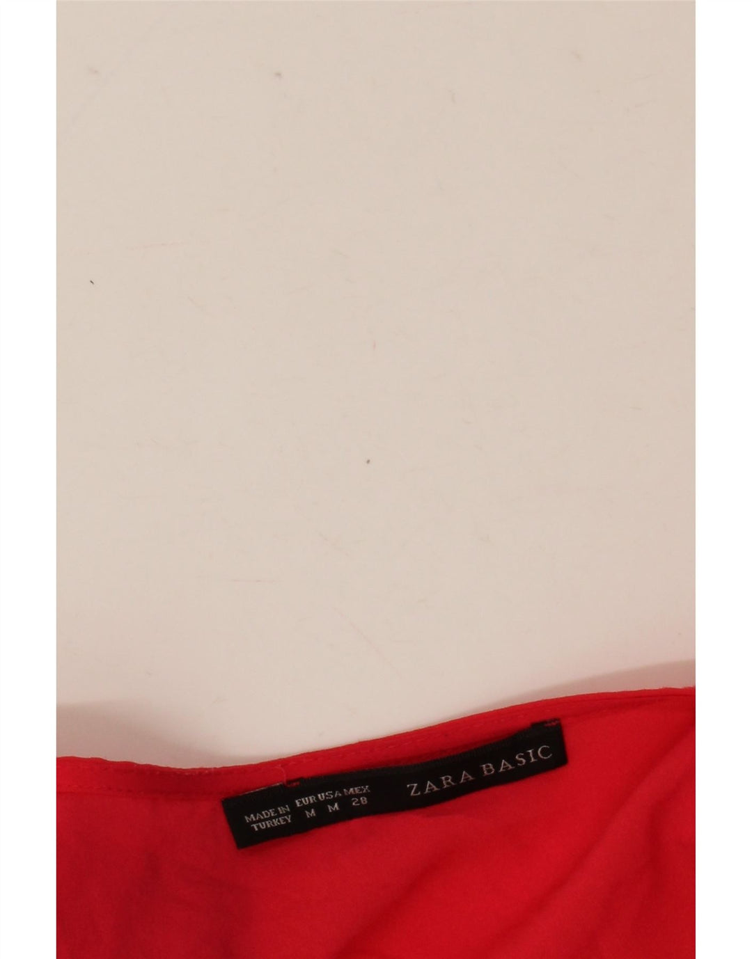 Zara Blusa sin mangas con volante en la parte delantera para mujer UK 44 Medium Red
