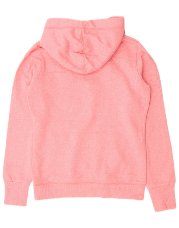 Superdry Jersey con capucha gráfica para mujer Reino Unido 10 Small Pink Cotton