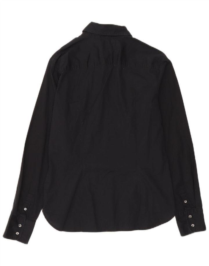 Tommy Hilfiger Camisa elástica para mujer US 8 Mediana Algodón negro
