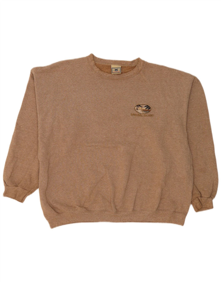 Lee - Sudadera tipo jersey para hombre, talla grande, color beige