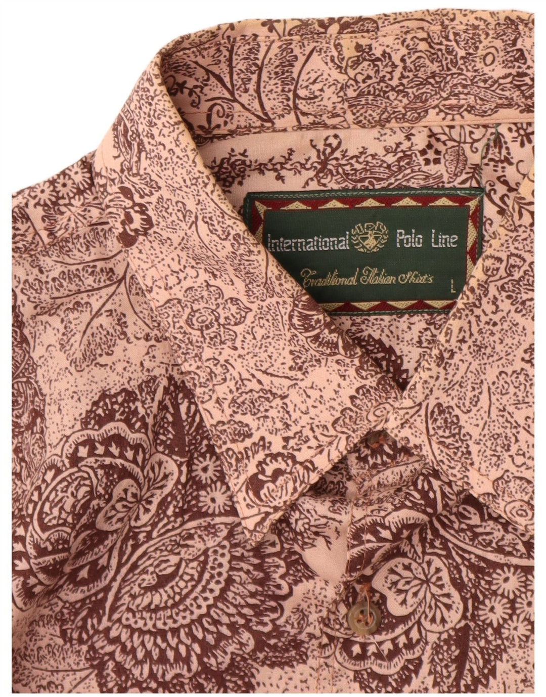 Camisa INTERNACIONAL para hombre grande marrón Paisley algodón