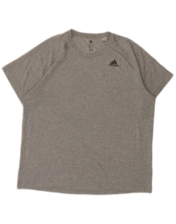 ADIDAS Camiseta Climalite para hombre Top grande gris moteado