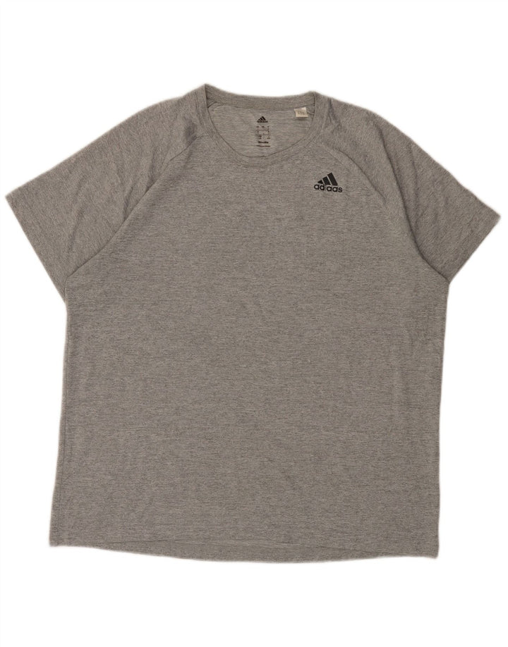 ADIDAS Camiseta Climalite para hombre Top grande gris moteado
