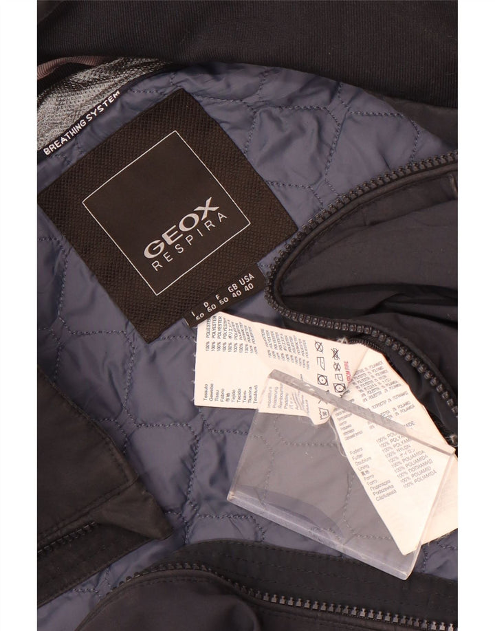 Geox Mens Respira Bomber Jacket UK 40 Grande Poliéster Negro