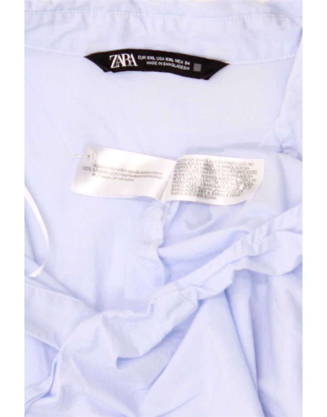 Zara Mujer Camisa ES 20 2XL Azul Algodón
