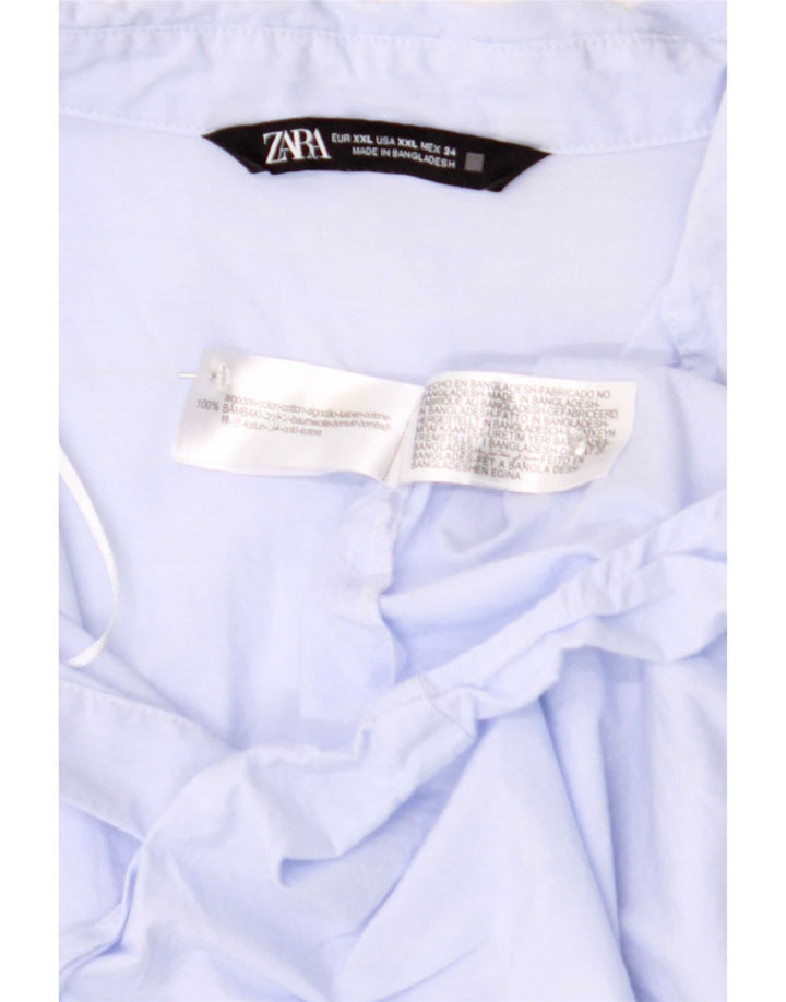 Zara Mujer Camisa ES 20 2XL Azul Algodón