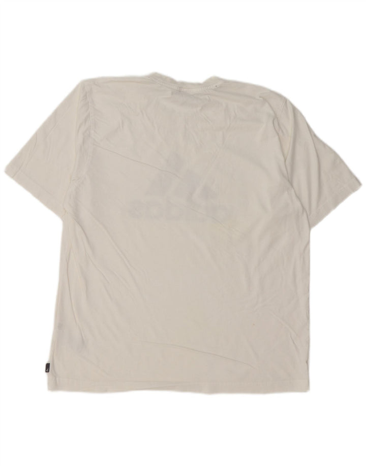 ADIDAS Camiseta gráfica para hombre Top grande de algodón blanco