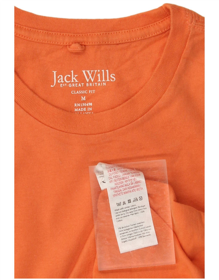 JACK WILLS Camiseta de corte clásico para hombre Top de algodón naranja medio