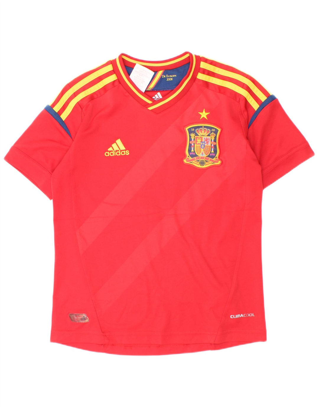 Adidas Chicos Climacool Camiseta Top 7-8 Años Rojo Rayas Poliéster