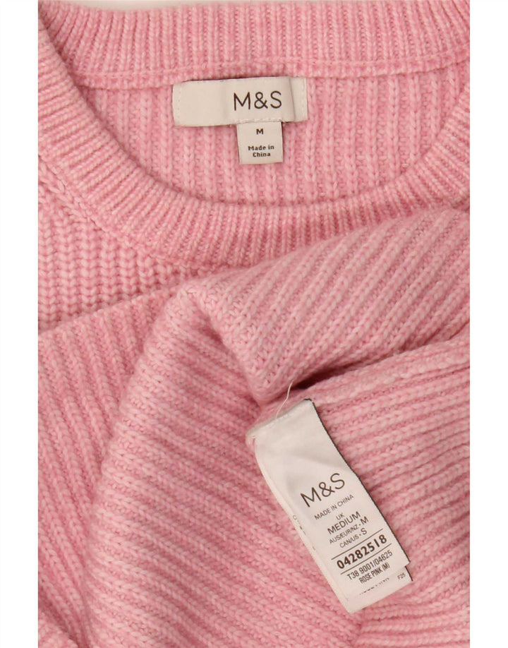 Marks & Spencer Suéter tipo jersey con cuello barco para mujer UK 40 Poliéster rosa medio