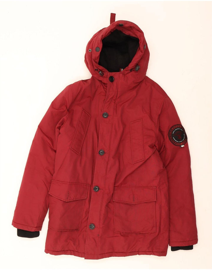 Superdry Chaqueta acolchada con capucha para hombre UK 38 Medium Borgoña Nylon