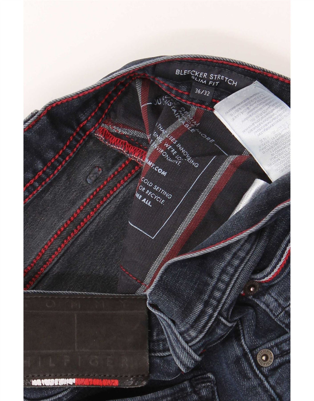 Tommy Hilfiger Vaqueros ajustados Bleecker para hombre W36 L32 Algodón azul