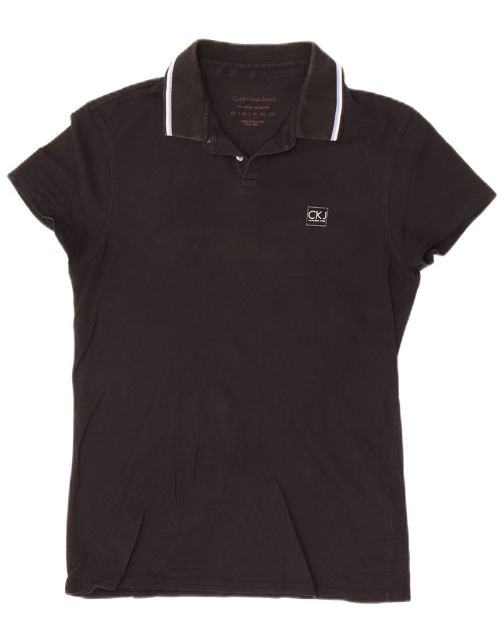 Calvin Klein Jeans Polo para hombre de algodón negro mediano