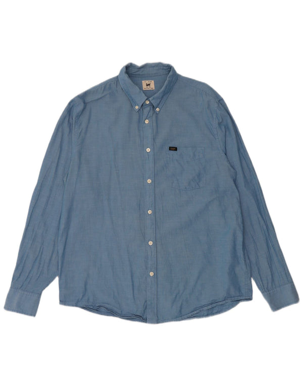 Camisa Lee Hombre XL Algodón Azul