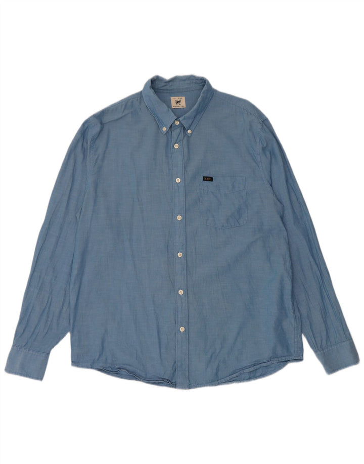 Camisa Lee Hombre XL Algodón Azul