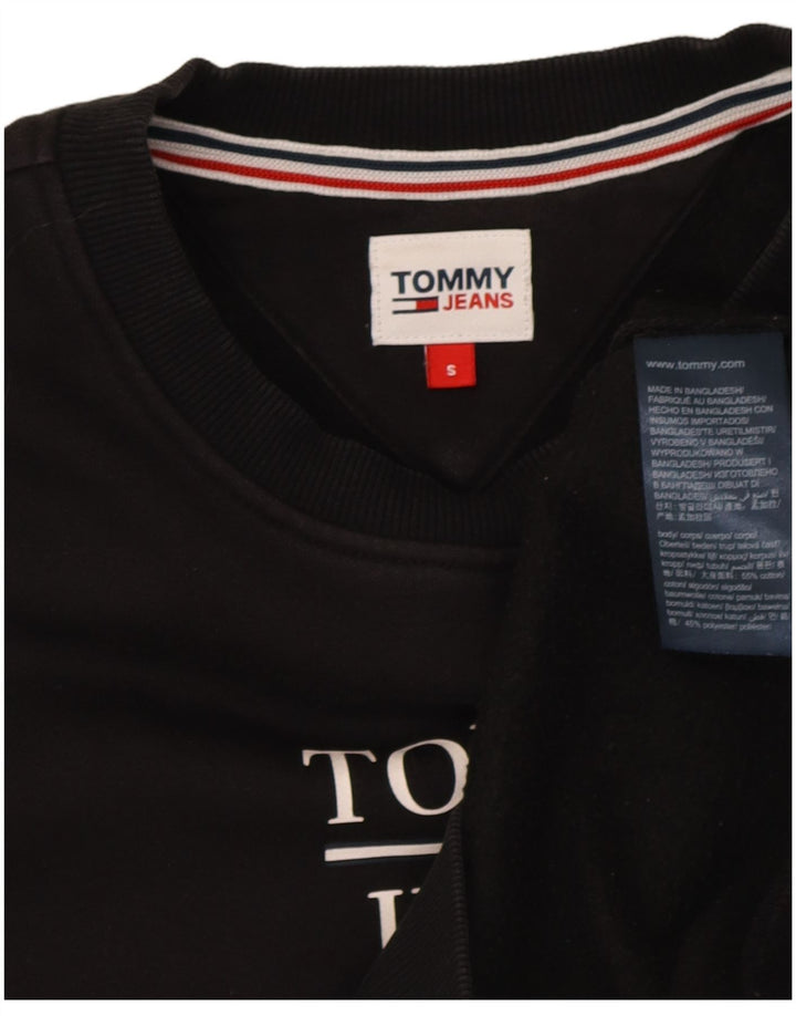 Tommy Hilfiger Sudadera de gran tamaño con gráfico para mujer UK 10 Small Black