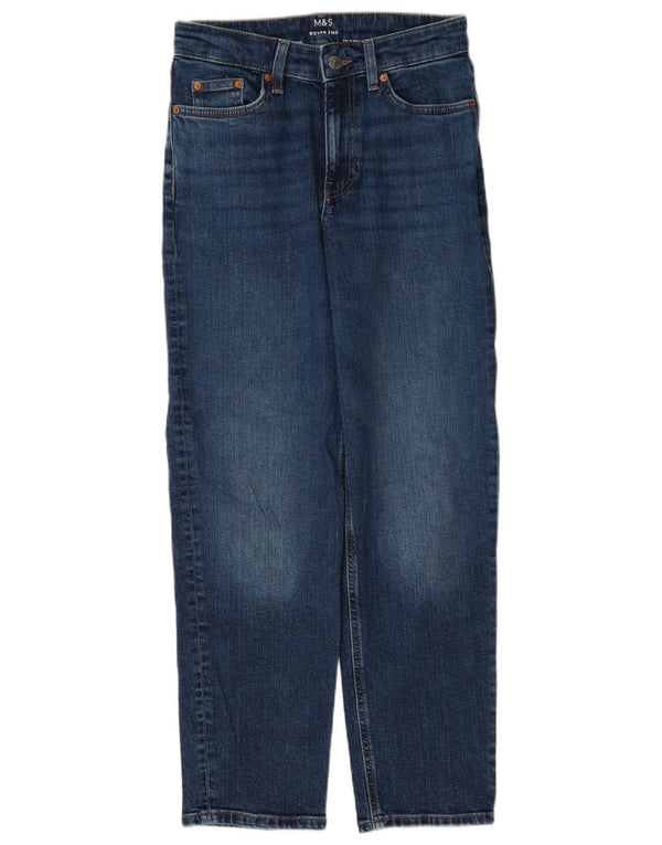 Marks & Spencer Vaqueros Rectos Boyfriend para Mujer UK 8 Small W27 L27 Azul