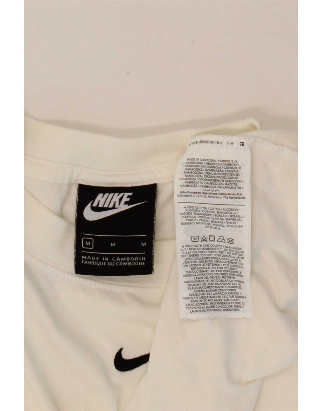 Camiseta Nike Hombre Top Medium Blanco Algodón