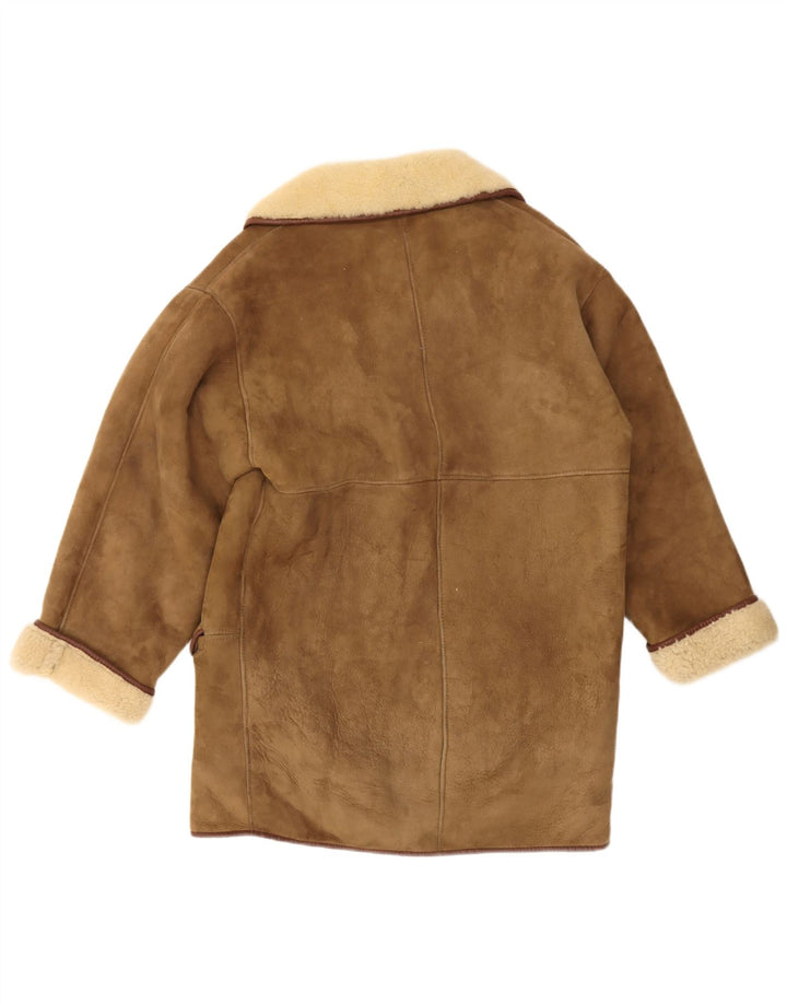 Abrigo de piel de oveja Artisan para mujer UK 40 XL Caqui Invierno