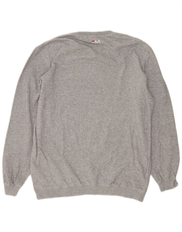 Fila Hombre Sudadera Gráfica Jumper XL Algodón Moteado Gris