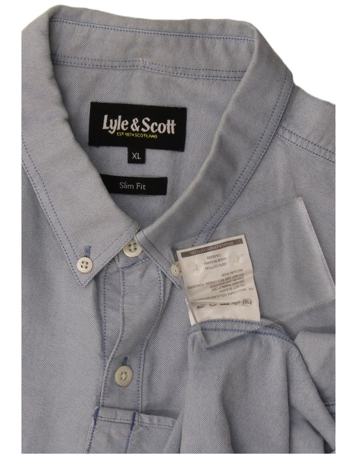 Lyle & Scott Camisa ajustada para hombre XL Azul
