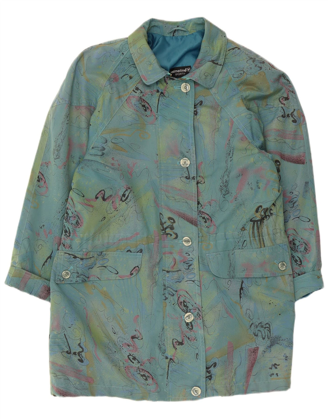 VALMELINE Abrigo extragrande para mujer EU 36 Bloque de color azul pequeño