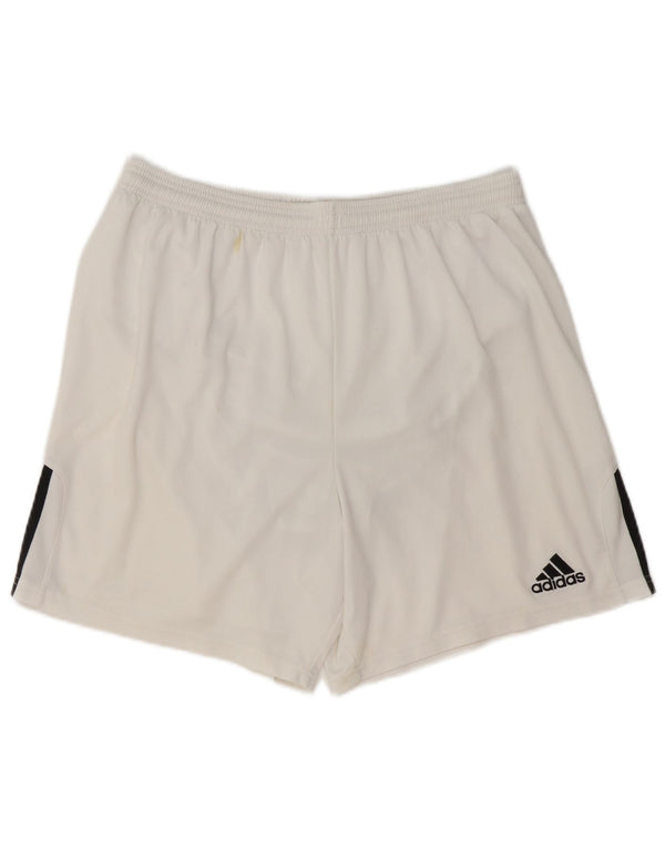 Adidas - Pantalones cortos deportivos para hombre, talla grande, color blanco, poliéster