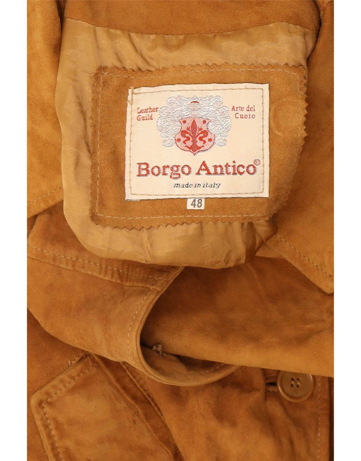 Borgo Antico Chaqueta de ante para mujer IT 48 XL Cuero beige