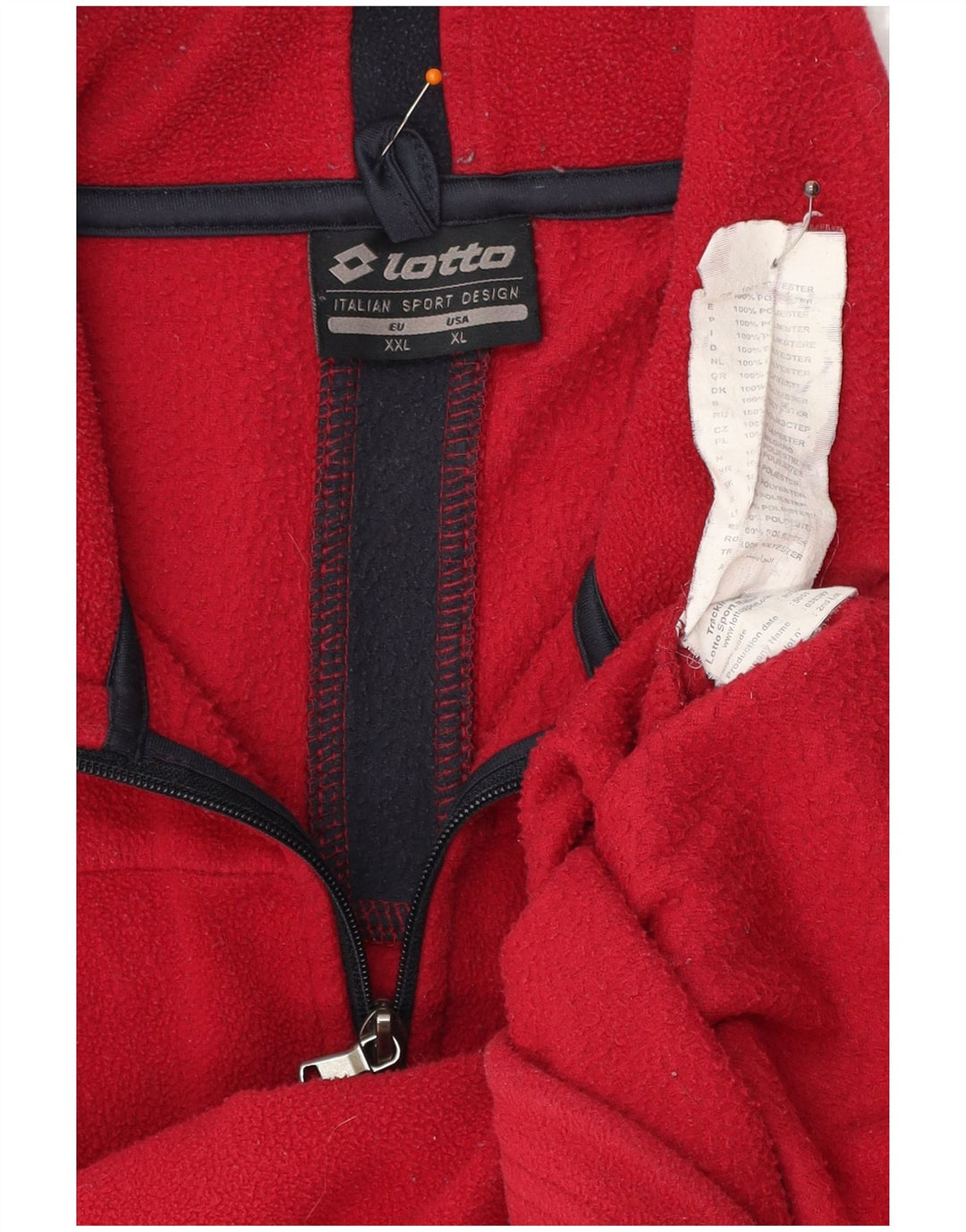 LOTTO Jersey polar con cuello y cremallera para hombre 2XL Poliéster rojo