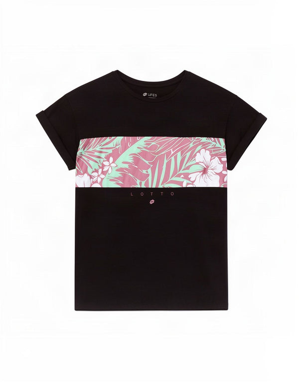 Lotto Life's Graphic Camiseta para Mujer UK 10 Small Black Floral