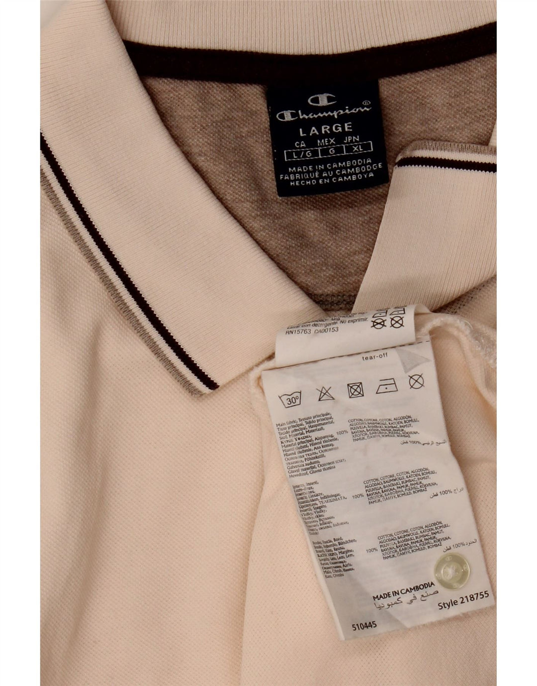 Champion Polo Hombre Algodón Beige Grande