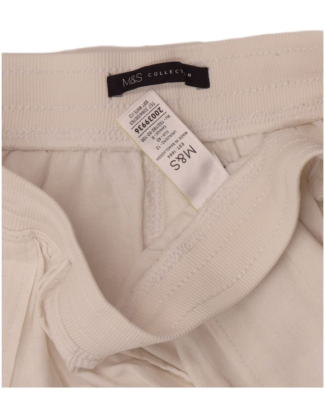 Marks & Spencer Pantalones cortos chinos para mujer UK 12 Medium W30 White Linen