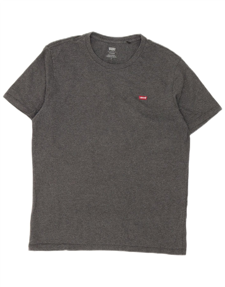 Levi's Camiseta estándar para hombre Top de algodón gris medio