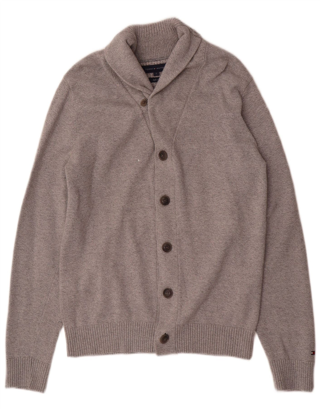 Tommy Hilfiger - Cárdigan para hombre, talla pequeña, algodón gris