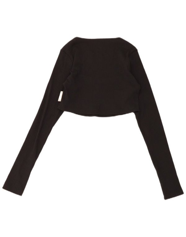Adidas - Top corto de manga larga para mujer, talla 40, color gris grande