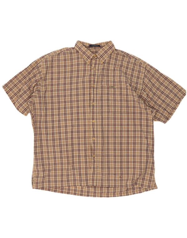 Chaps Ralph Lauren Camisa de manga corta para hombre 2XL Beige Check Cotton