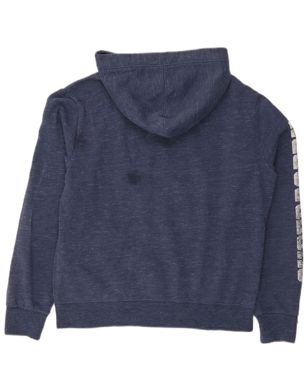 Superdry Sudadera con capucha y cremallera gráfica para hombre XL Algodón azul marino