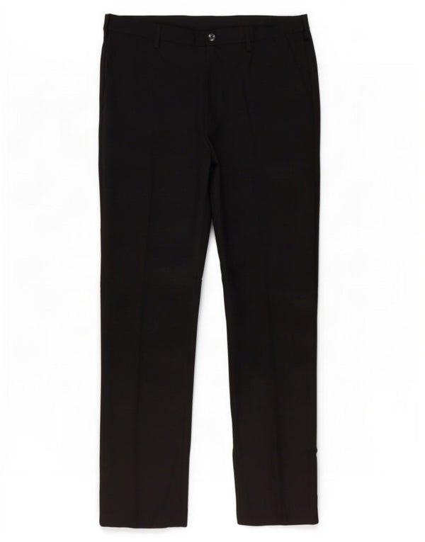 Marks & Spencer Pantalón chino de corte regular para hombre W34 L33 Poliéster negro