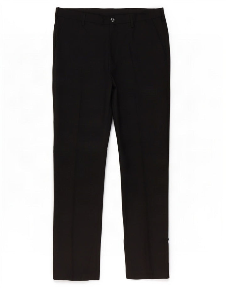 Marks & Spencer Pantalón chino de corte regular para hombre W34 L33 Poliéster negro