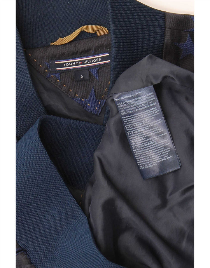 Tommy Hilfiger Chaqueta Bomber para Mujer US 6 Mediana Azul Marino Geométrica